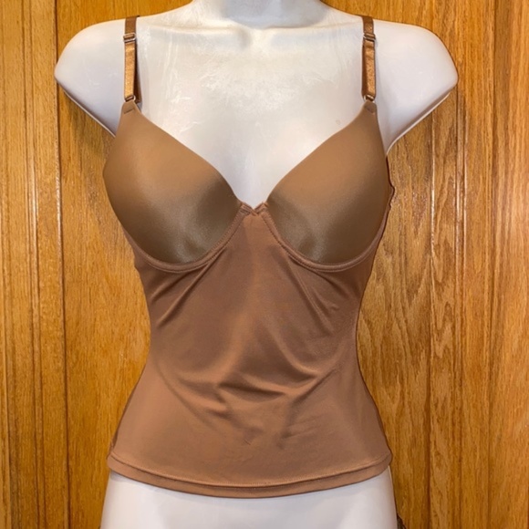 Other - Brown Bodycon Cami with Built In Underwire Foam Bra (B Cup) Size XS